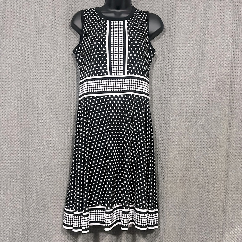 Michael Kors, black-and-white polkadot dress, petite medium🖤
